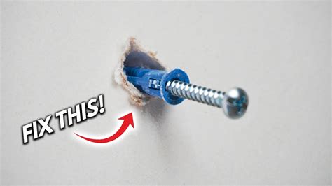 screw won't go flush with metal bracket|screw in wall plug not tightening.